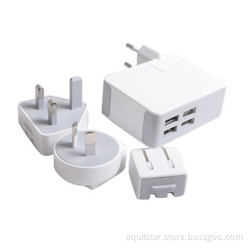 25W series 4-USB  with interchangeable plug adapter